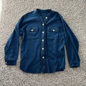 Frayed waffle knit Shacket top